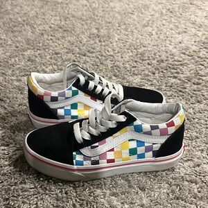 Vans Kids Sneakers with Multicolor Checkered Pattern